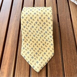 RALPH LAUREN CHAPS ~ 90s Vintage Yellow Silk Power Tie ~ Fall Leaves ~ 4” Width